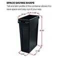 thumbnail image 3 of Rubbermaid Commercial Products Slim Jim Plastic Rectangular Trash/Garbage Can With Venting Channels, for Kitchen, Office, Workspace, 23 Gallon, Black - FG354060BLA, 3 of 7