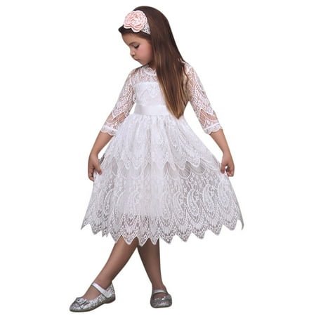 

QYZEU Baby Girls Dress Girl Dress 6 Year Old Kids Toddler Clothes Girl Tulle Flower Baby Party Princess Pageant Lace Dresses Girls Dress&Skirt