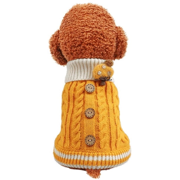 Suéter de invierno para perros pequeños, ropa para cachorros, suéter para perros y niñas, suéter cálido para mascotas, cachorros, gatos, perros, jersey, abrigos de punto (M)
