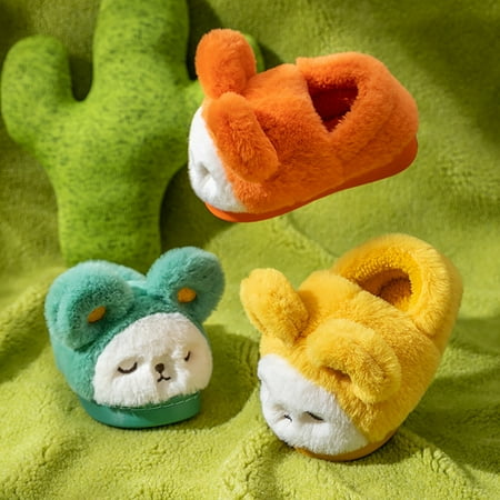 

YIFU 1 Pair Kids Slippers Cartoon Shape Breathable No Odor Safe Indoor Slippers for Home