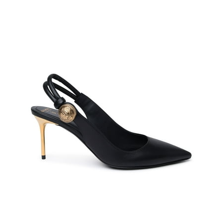 

Balmain Woman Black Leather Sling Back