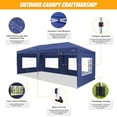 thumbnail image 3 of COBIZI 10x20 Pop-up Canopy Tent for Parties, Easy Up Party Tent Waterproof Canopy Tent with Sidewalls, Outdoor Event Tent for Wedding, Backyard, with Center Lock, Sandbags,Top Reinforced,dark blue, 3 of 8