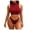 Wine, variant on Women's Bikini Sets Scoop Neck Racerback Crop Top with Cheeky Bottom Two Piece Swimsuit Low Rise Bathing Suits