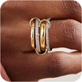 thumbnail image 1 of shiyou-Gold Stackable Rings for Women Non Tarnish u2013 18K Gold Plated Dainty Cubic Zirconia Rings, Silver and Gold Multi Ring Mixed Metals Stack Rings Set Size 6-10, 1 of 4