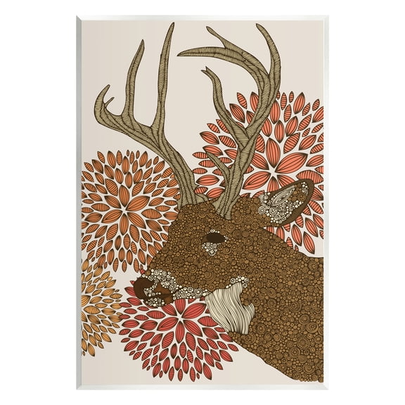 Stupell Industries Buck Deer Abstract Wildlife Botanical Intricate Patterns Graphic Art Unframed Art Print Wall Art, Design by Valentina Harper