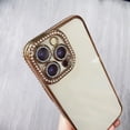 thumbnail image 5 of Compatible for iPhone 13 Case with Glitter Diamond Camera Len Protector,Bling Clear Crystal Cute Phone Case Shockproof Sparkly for iPhone 13(6.1'')-Pink, 5 of 13