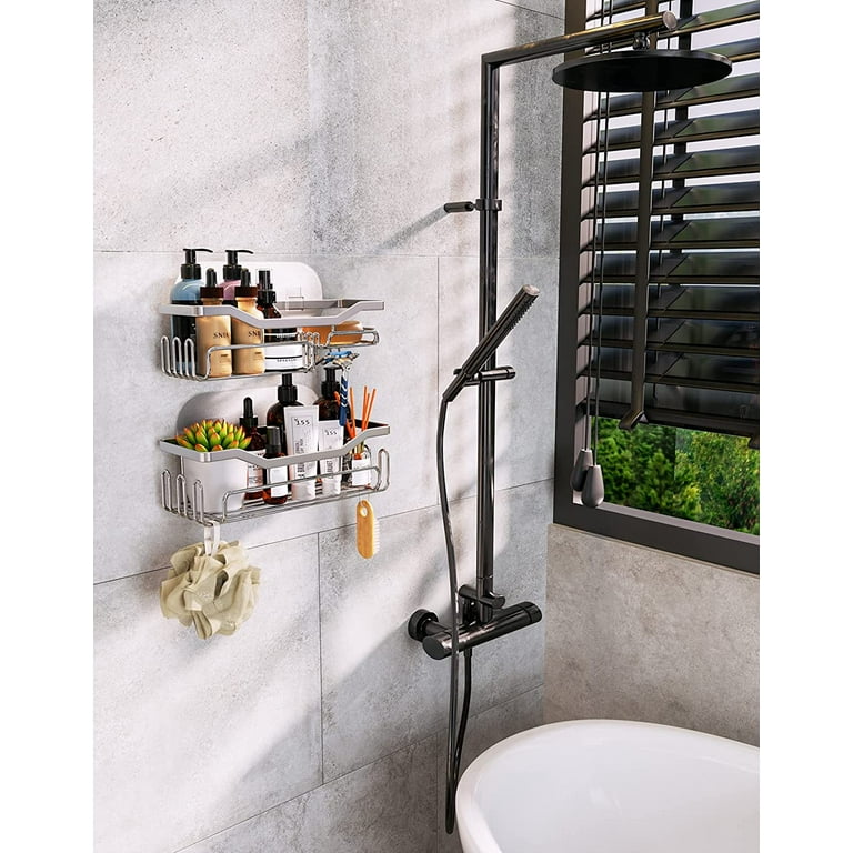 Shower Caddy,Adhesive Shower Organizer,Rustproof Stainless Steel Shower  Shelves,Shower Shelf for Inside Shower, No Drilling Rustproof Bathroom  Shower