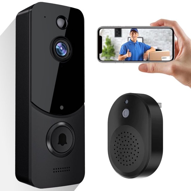 MesaSe Wireless Doorbell Camera with Chime Wireless Video Doorbell with Human Detection Cloud Storage 2-Way Audio Night Vision 2.4G WiFi