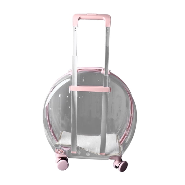 Wheeled Pet Carrier, Practical Labor Saving Cat Trolley Case Large Ventilation Holes for Bathing