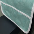 thumbnail image 3 of Aqua Microwave Oven Cover, Vintage Botanic Nature Leaves Veins Swirls Ivy Mosaic Inspired Image Print, Water Resistant Organizer with Pockets for Kitchen, 36" x 12", Turquoise and White, by Ambesonne, 3 of 4