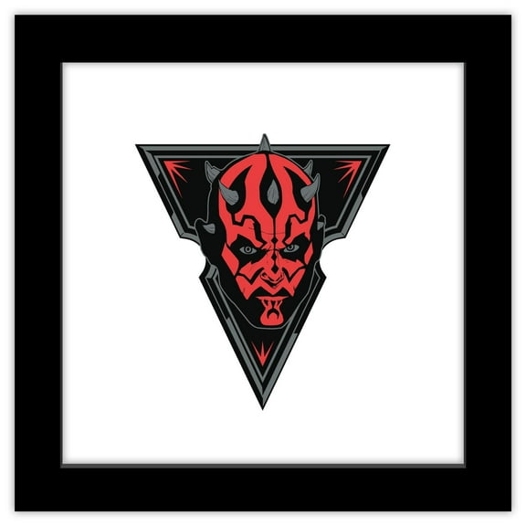 Gallery Pops Star Wars - Dark Side Darth Maul Badge Wall Art, Black Framed Version, 12" x 12"