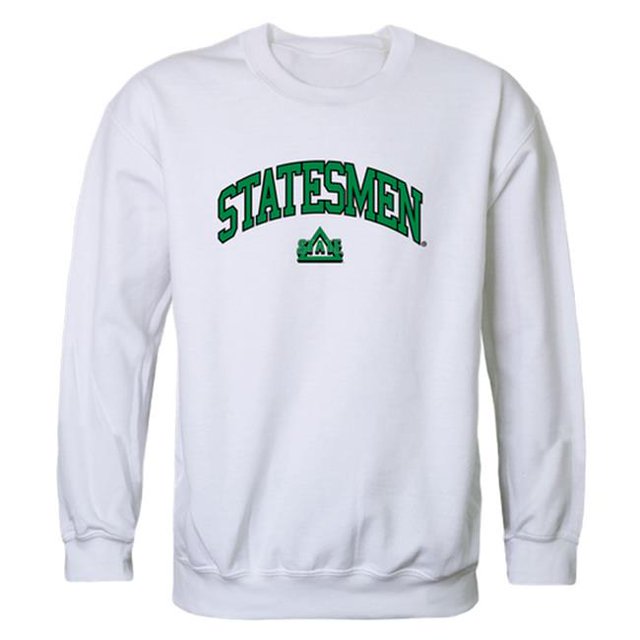W Republic 541-289-WHT-01 Delta State University Sweat-Shirt Ras du Cou pour Hommes Campus, Blanc - Petit