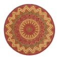 thumbnail image 3 of Ox Bay Ella 4' Round Rust/Red Southwestern Medallion Indoor Area Rug, 3 of 10