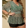 thumbnail image 5 of Swim Suits for Women Short Sleeve Flowy Tank Top with High Waisted Boyshort Modest Swimwear Plus Size Bathing Suit Fashion, 5 of 6