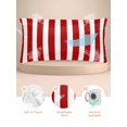 thumbnail image 2 of Red Striped Pillow Cases Cal King Size, Smooth Satin Pillowcase for Hair and Skin, Christmas Farmhouse Red White Stripes Decorative Cooling Bed Pillow Covers with Zipper, 20x40 Inches, 2 of 5