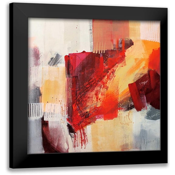 Cusumano, Francesco 12x12 Black Modern Framed Museum Art Print Titled - Astratto Colorato II