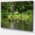thumbnail image 2 of Bushes and Trees in River Bank - Landscape Canvas Art Print, 2 of 4