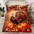 thumbnail image 1 of Erosebridal Rustic Turkey Fitted Sheet Full, Fall Maple Leaf Bedding Set Full Size, Pumpkin Decor 3 Pieces（No Top Sheet）, 1 of 6