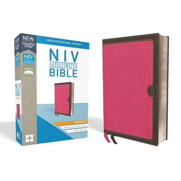 NIV, Thinline Bible, Compact, Imitation Leather, Pink/Brown, Red Letter Edition (Other)