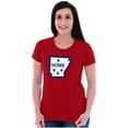 thumbnail image 4 of Arkansas Home State Pride Map Flag Womens Slim Fit Graphic Tee Brisco Brands X, 4 of 5