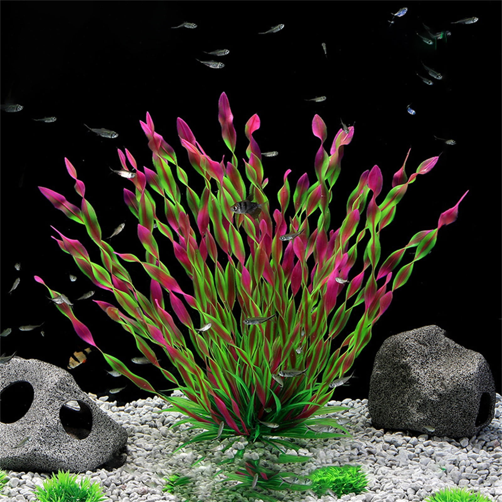 HCTSHG Aquarium Decoration Plastic Aquarium Plants Natural Fish Tank Accessories Aquarium Decorations Green Plants, 25pcs Fish Tank Decorations Plant, Aquarium Decor Plastic Plants