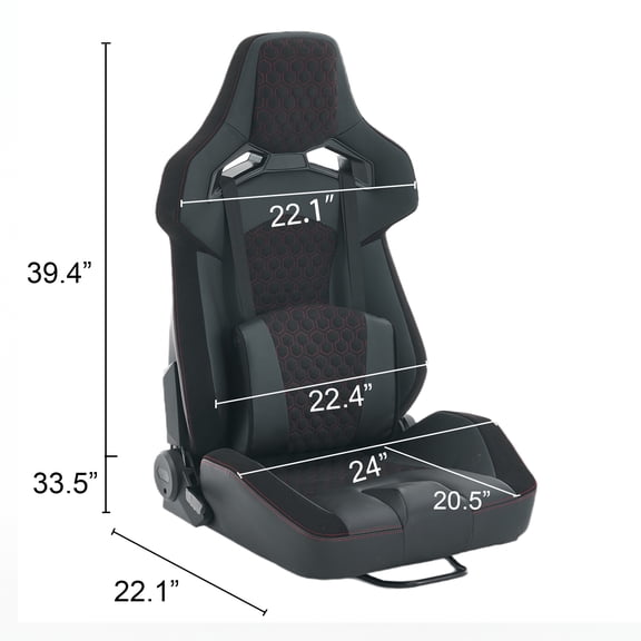 Universal Racing Simulator Seat: Reclinable Bucket Style PU Leather with Adjustable Lock Slide, Rock-Solid Steel Frame, Black, for PC/Console Gaming