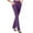 Purple, variant on LEAVINGSUO Pants for Women Full Length Pants Ladies Fashion Women's Fashion Casual Temperament Solid Color Knitted Micro Pull Slim Flare Trousers Blue XXL