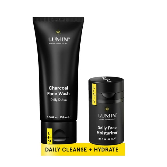 Kit de cuidado de la piel Lumin Dynamic Duo Charcoal Face Wash Hidratante