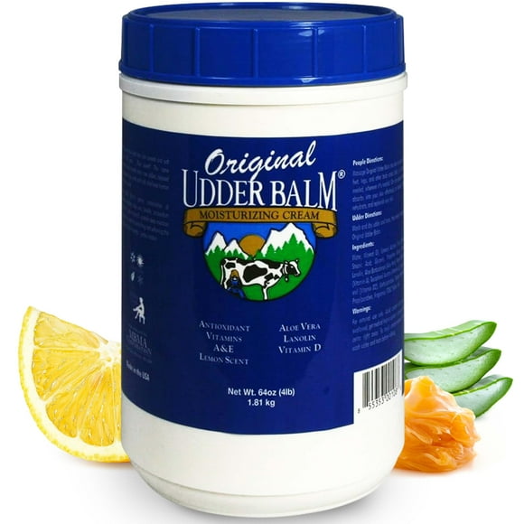 Original Udder Balm Moisturizer Refill Tub 64 Oz Lemon Scent