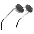 thumbnail image 2 of 1 pcs Polarized Sunglasses For Men, Uv Protection, Round Gothic Shades Style Women, Metal Circle Frame, 2 of 9