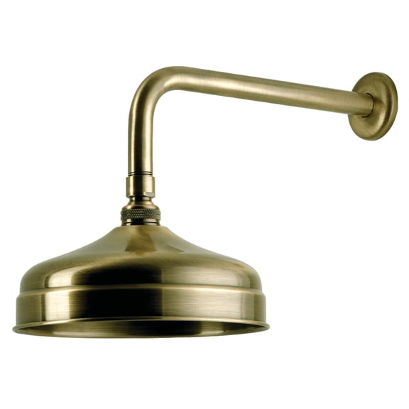 Kingston Brass K124K33 Trimscape 8" Round Raindrop Brass Shower Head with 12" Shower Arm, Antique Brass