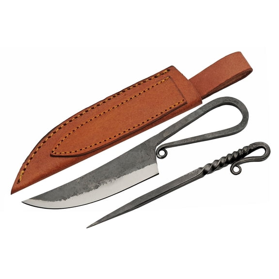SZCO Supplies 7.75" Hand Forged Style Feasting Knif-e With Sheath