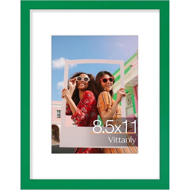 Vittanly Diploma Frame, Premium Material with Shatter Resistant Plexiglass, Display Pictures 6x8 with Mat or 8.5x11 without Mat, 8.5x11 Picture Frame for Wall or Table Top Display, Green, 1 Pack