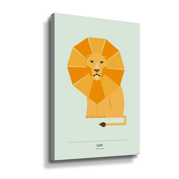 Artwall Lion, Gallery Wrapped Canvas by Tomas Design