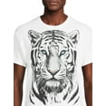 thumbnail image 4 of Humor Men's & Big Men's White Tiger Print Graphic T-Shirt, Sizes S-3XL, 4 of 5