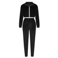 thumbnail image 3 of successthop 2 Pieces Lounge Set Women Long Sleeve Crewneck Zipper Top and Jogger Pant with Pockets Solid Sportwear, 3 of 4