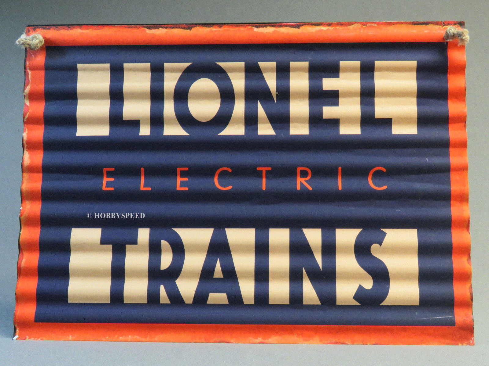 LIONEL ELECTRIC TRAINS CORRUGATED IRON WALL HANGING SIGN train metal 9-42063 NEW 