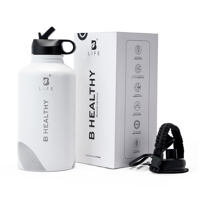 Botella Térmica Color Blanco 2 L (64 Oz) B Healthy | Libre de BPA |B Life