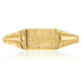 thumbnail image 4 of 14K Solid Yellow Gold Custom Engraved Signet Ring Handmade Personalized Monogram Initial Letter Band, 4 of 5