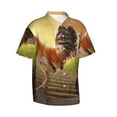 thumbnail image 2 of Daiia Country Farm Morning Rooster Hawaiian Shirt for Men Gentle Cotton Regular Short Sleeve Casual-XX-Large, 2 of 9