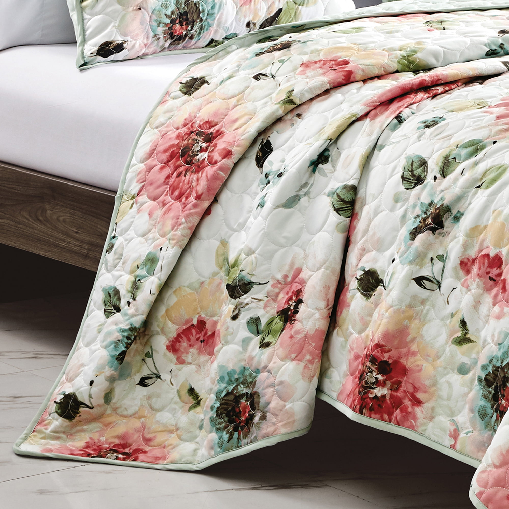 Evjk 3-Piece Decorative Lightweight Bedspread Set – Durable, Microfiber with Decorative Print, QUEEN