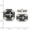 thumbnail image 3 of Chisel Stainless Steel Brushed Black IP-plated Cross Cufflinks, 3 of 5