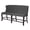 Gray, variant on Cappuccino Wood Counterheight Dining Bench Upholstered with Beige Linen Fabric
