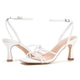 thumbnail image 4 of Women  Square Toe Kitten Heel Sandals   Ankle Strap Buckle Closure, Open Back Design, Open Toe Summer Dress Sandals, 4 of 5
