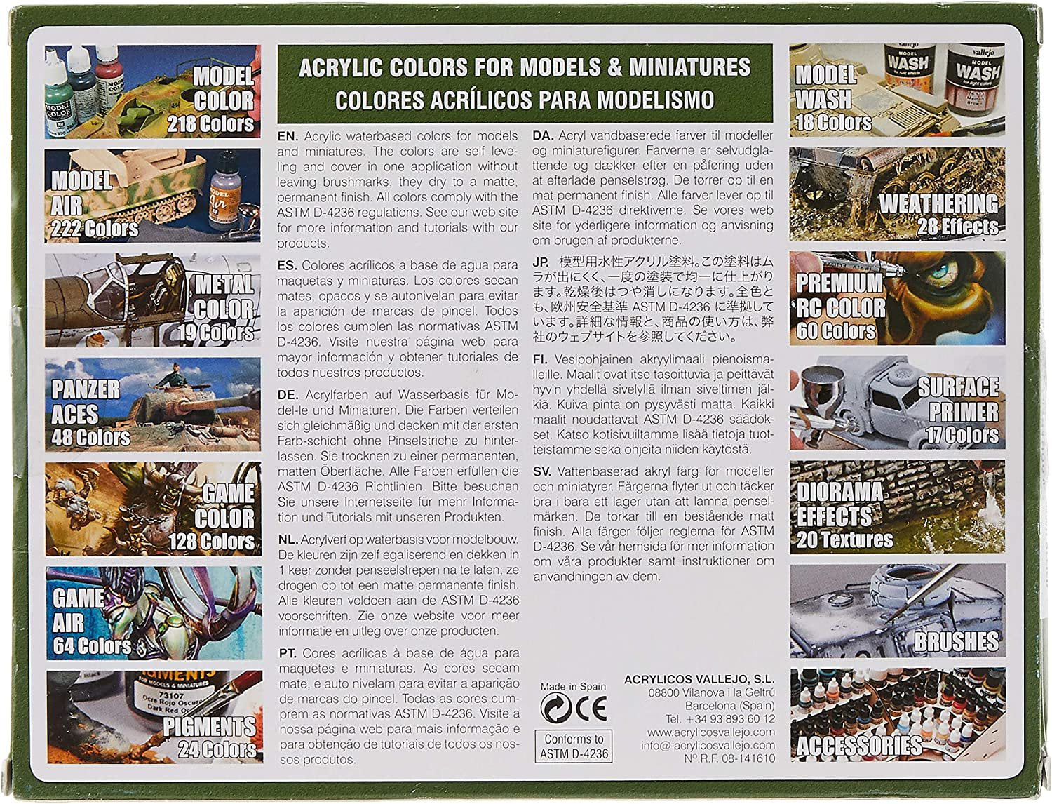  WWII Allied Forces Model Color Paint Set by