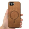 thumbnail image 6 of for iPhone 16e Magnetic Case, Luxury PU Leather Skin-Feel Back Protective Phone Cover Compatible with Mag-Safe Support Car Mount Holder for iPhone 16e, Brown, 6 of 7