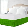 thumbnail image 1 of BedDecor Multi Ruffle Skirt 15 Inches Parrot Green/Twin XL Egyptian Cotton Base Valance Sheet, 1 of 5