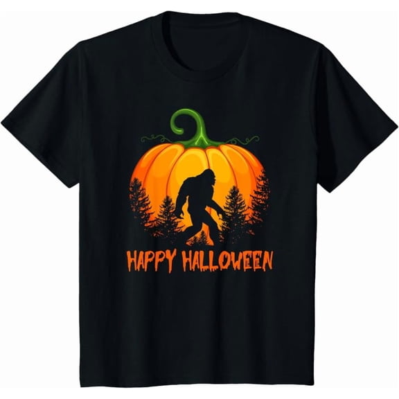Vintage Bigfoot Pumpkin Halloween T-Shirt