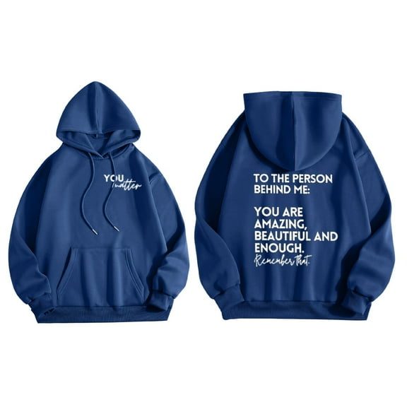 XINXIAOO Hoodies for Women Long Sleeve Hoodie Women Pullover Baggy Hoodies Dark Blue Hoodies for Women Winter Essentials Preppy Teen Clothes