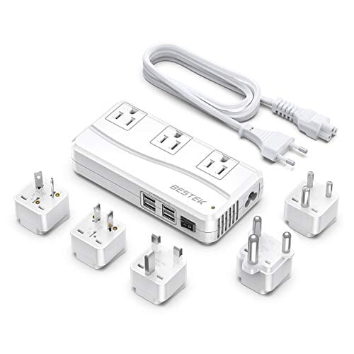 880W Voltage Converter 220 to 110 Power Converter Universal Travel Adapter and Converter Combo with 2.5A 2-Port USB Charging and EU/UK/AUS/US Worldwide Plug Adapter Black 